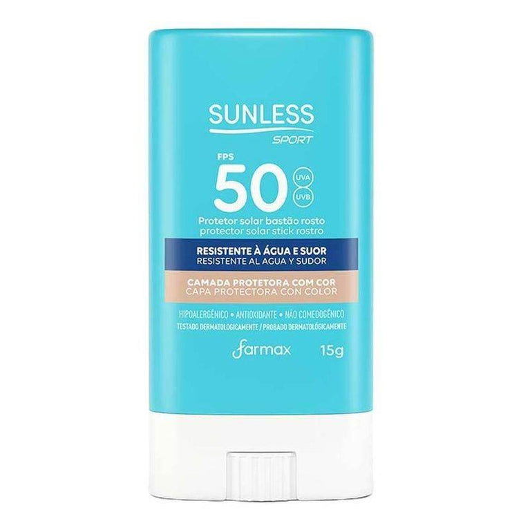 Protetor Solar B.Sunless Facial 15G Fps50 Bastao Spor - Farmax - Drogaria Poupa Centro