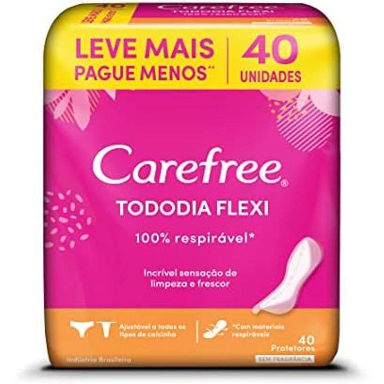 Protetor Diário Carefree Tododia Flexi Sem Perfume Com 40 Unidades - Drogaria Poupa Centro