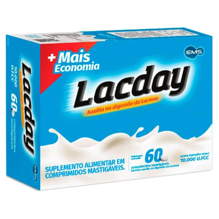 Lacday Enzima Digestiva Lactase 60 Comprimidos - Drogaria Poupa Centro