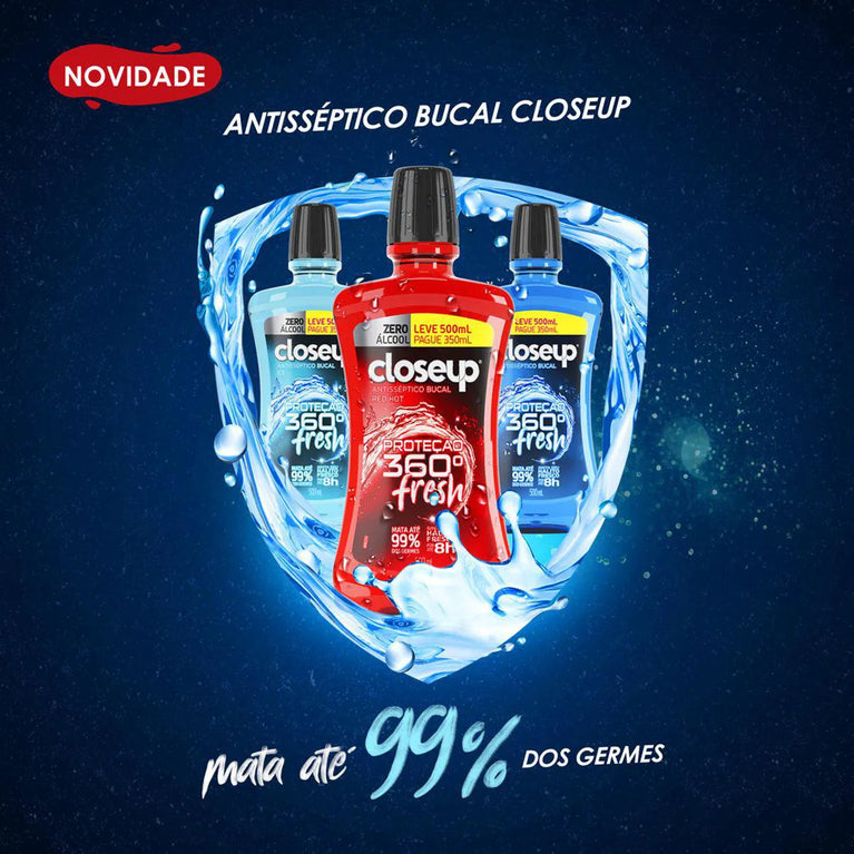 Enxaguante Bucal Closeup Ice Proteção 360° Fresh 500ml