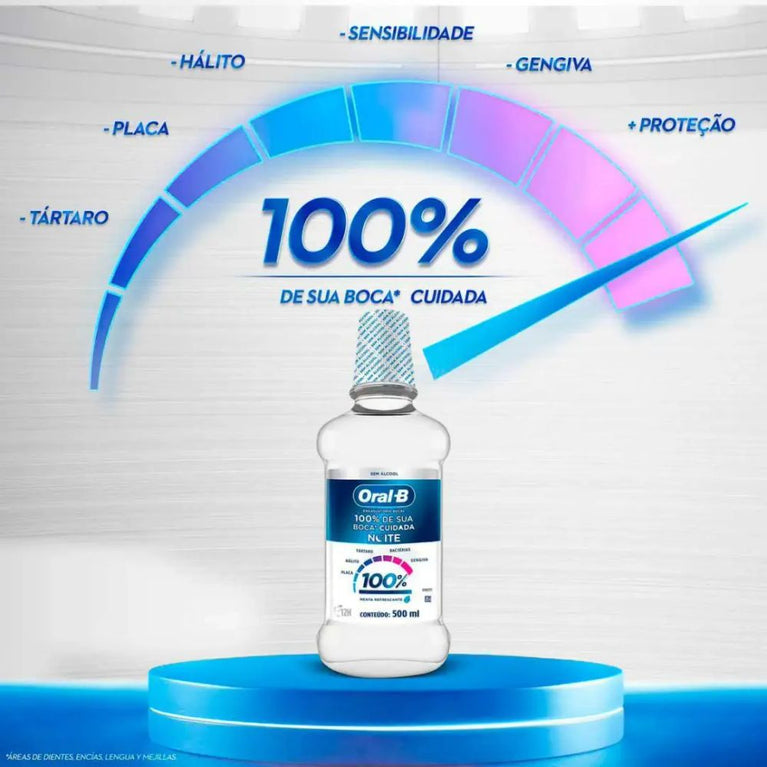 Enxaguante Bucal Oral-B 100% De Sua Boca Cuidada Noite com 500ml