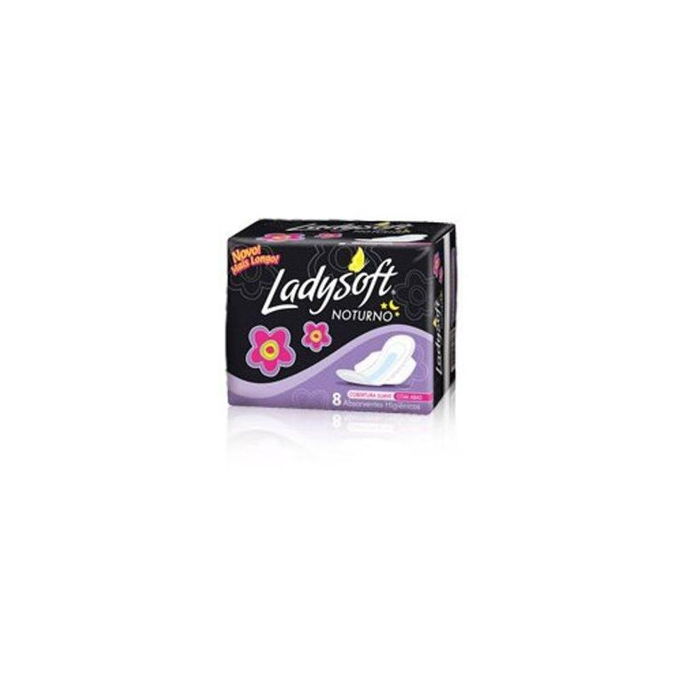 Absorvente Ladysoft Noturno com abas 8 unidades - Drogaria Poupa Centro