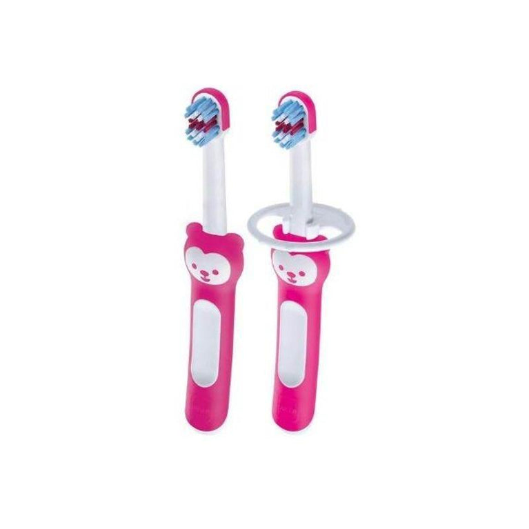 Escova de Dente Infantil MAM Baby's Brush 6+ meses - Embalagem Dupla - Drogaria Poupa Centro