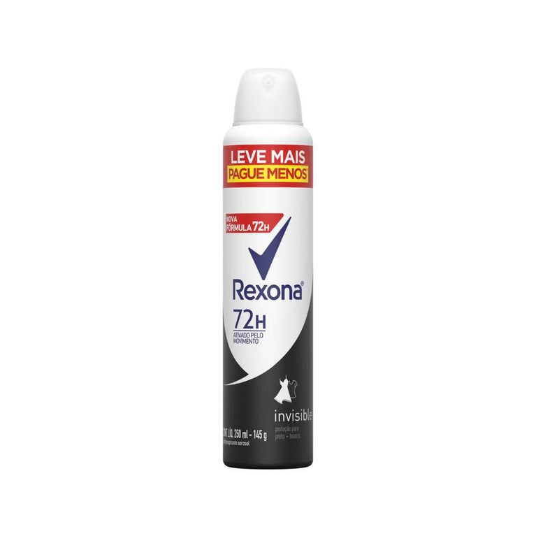 Desodorante Rexona Antitranspirante 72H Feminino Invisible 250ml - Drogaria Poupa Centro