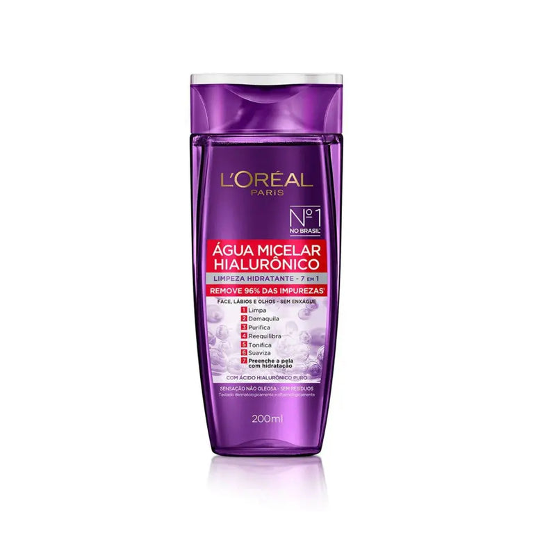 Água Micelar L'Oréal Paris Hialurônico 200ml | Limpeza e Hidratação