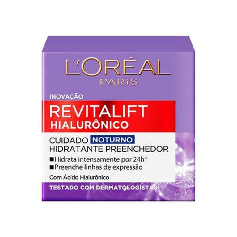Hidratante Facial L'Oreal Revitalift Hialuronico Noturno 50mL - Drogaria Poupa Centro