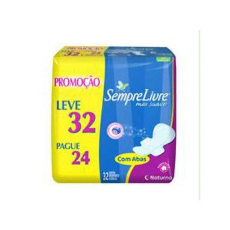 Absorvente Sempre Livre Noturno com 32 Unidades - Drogaria Poupa Centro