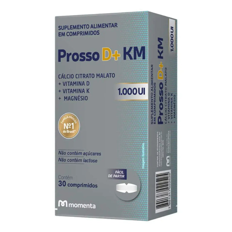 Cálcio Prosso D+ Km MDK 1000Ui C/30 Cpr