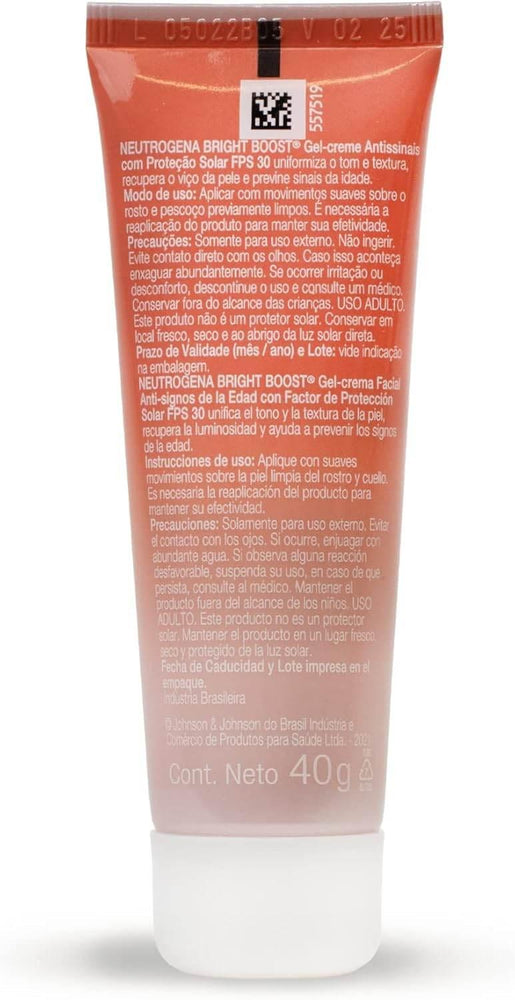 Neutrogena Gel Creme Facial Antissinais Bright Boost FPS 30, 40g - Drogaria Poupa Centro