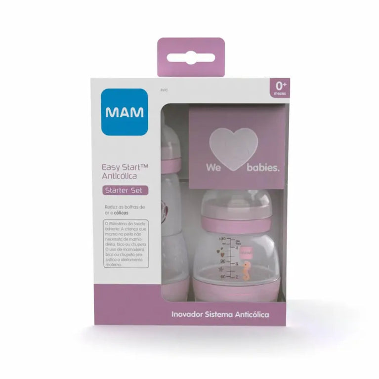 Kit Mamadeira MAM Easy Start Rosa - 2 unidades