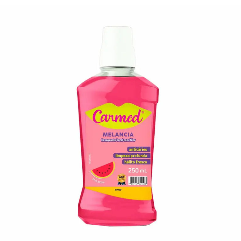 Enxaguante Bucal Sem Álcool Carmed Melancia Com Flúor 250ml