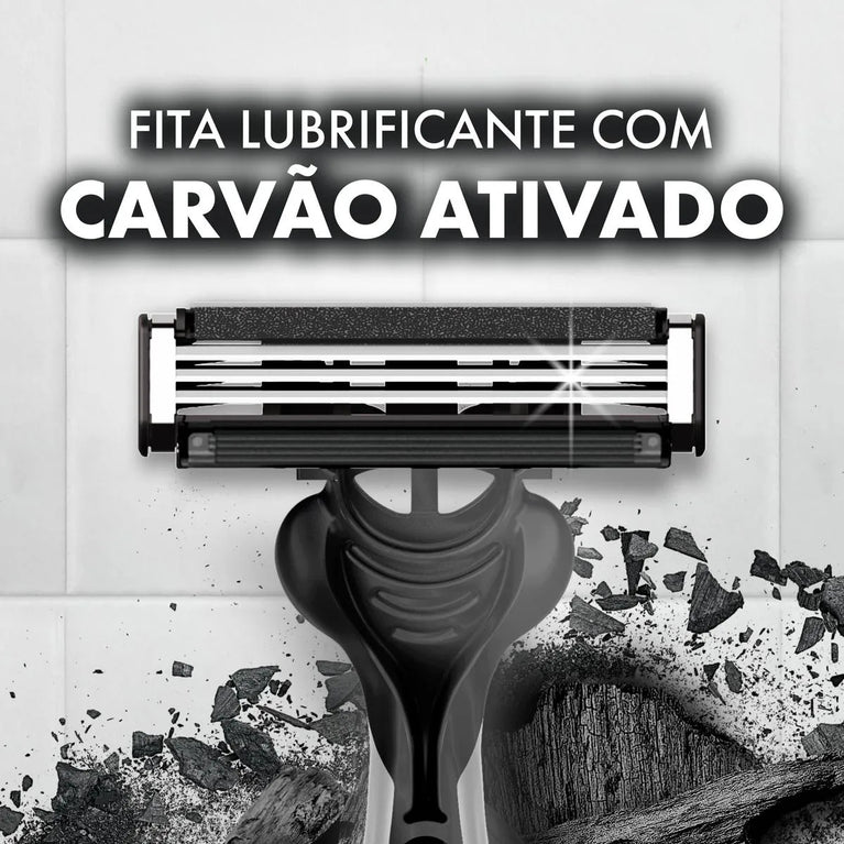 Aparelho de Barbear Gillette Prestobarba 3 Carvão Ativado 2 Unidades