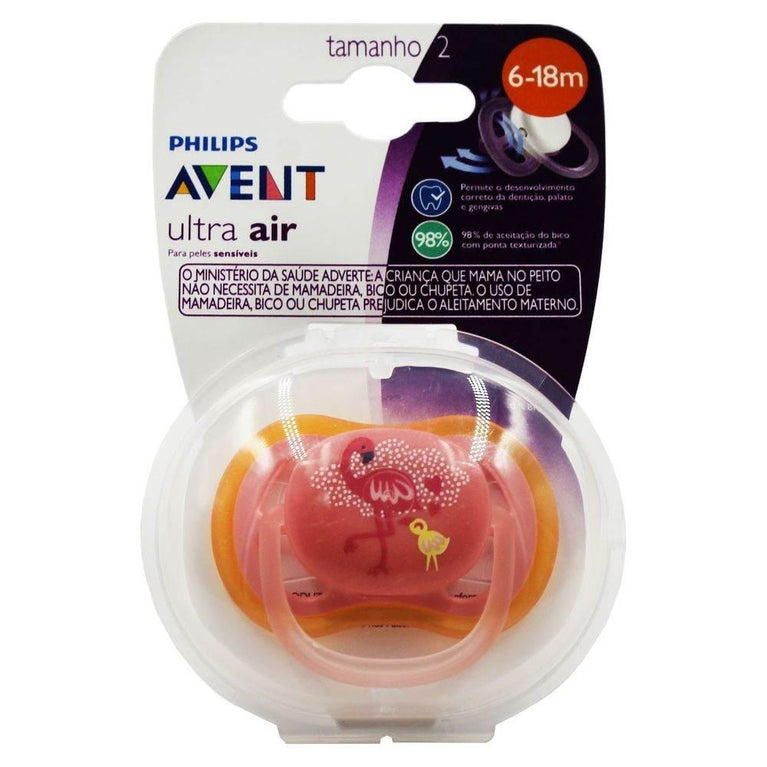 Chupeta Avent Ultra Air 6 A 18 Meses Rosa Decorada - Drogaria Poupa Centro