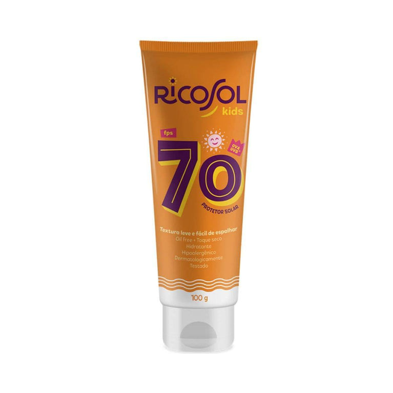 Protetor Solar Ricosol Kids FPS 70 Loção 100g - Drogaria Poupa Centro