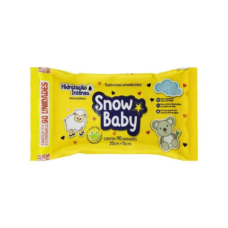 Toalha Umedecida Snow Baby Hidrataçaão Intensa 90 Unidades - Drogaria Poupa Centro