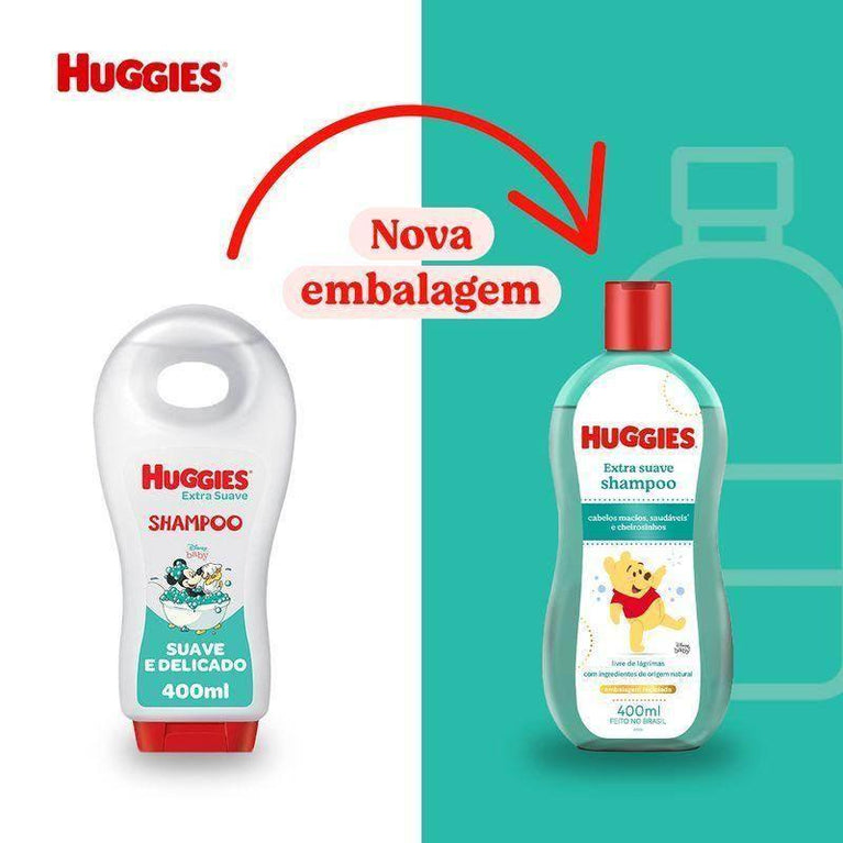 Shampoo para Cabelos Huggies Extra Suave 400ml - Drogaria Poupa Centro