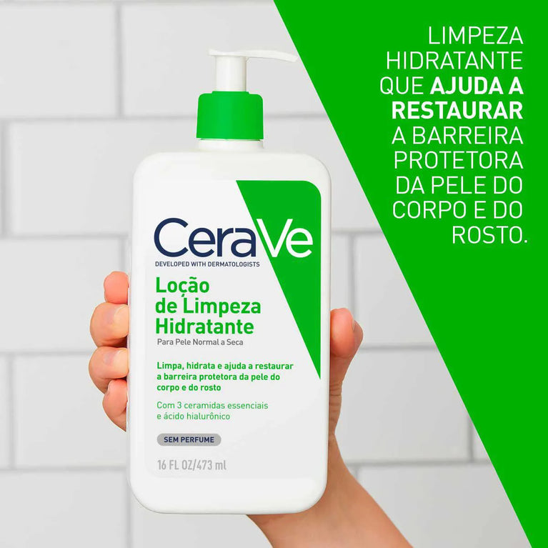 Loção de Limpeza Hidratante CeraVe Pele Normal a Seca com Limpeza Suave com Ceramidas Sem Perfume 200ml
