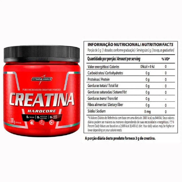 Creatina Integralmedica Hardcore 300g - Drogaria Poupa Centro