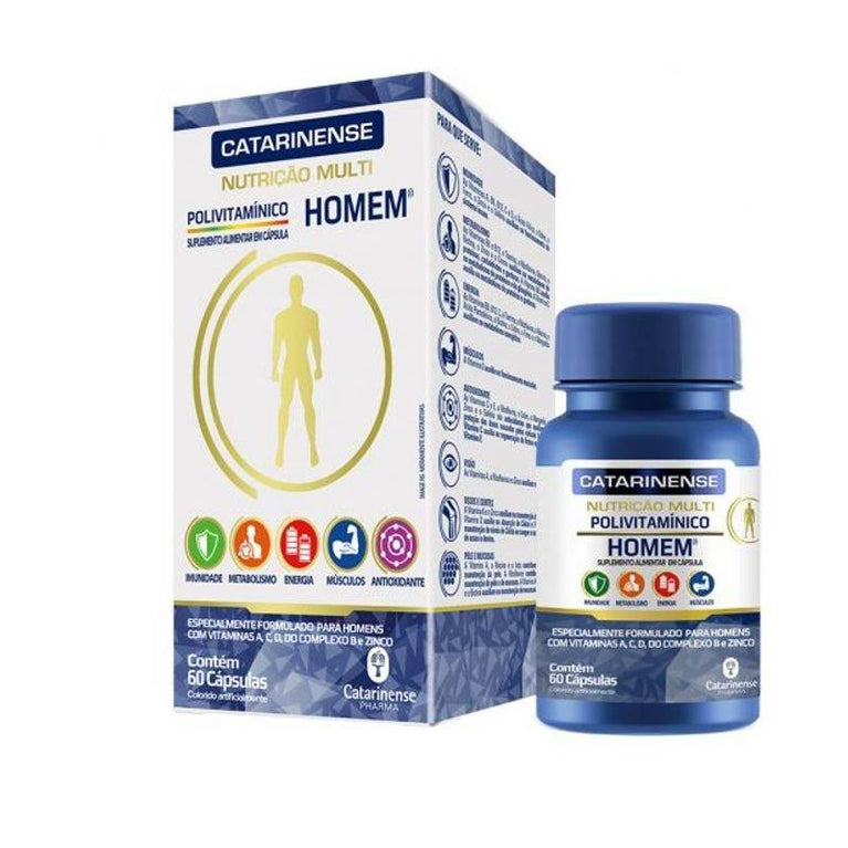 POLIVITAMÍNICO HOMEM MULTI CATARINENSE 60 CÁPSULAS - Drogaria Poupa Centro