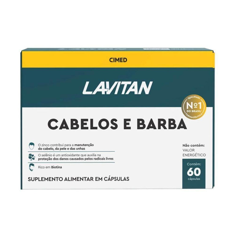 Lavitan Cabelos E Barba 60 Cápsulas - Drogaria Poupa Centro