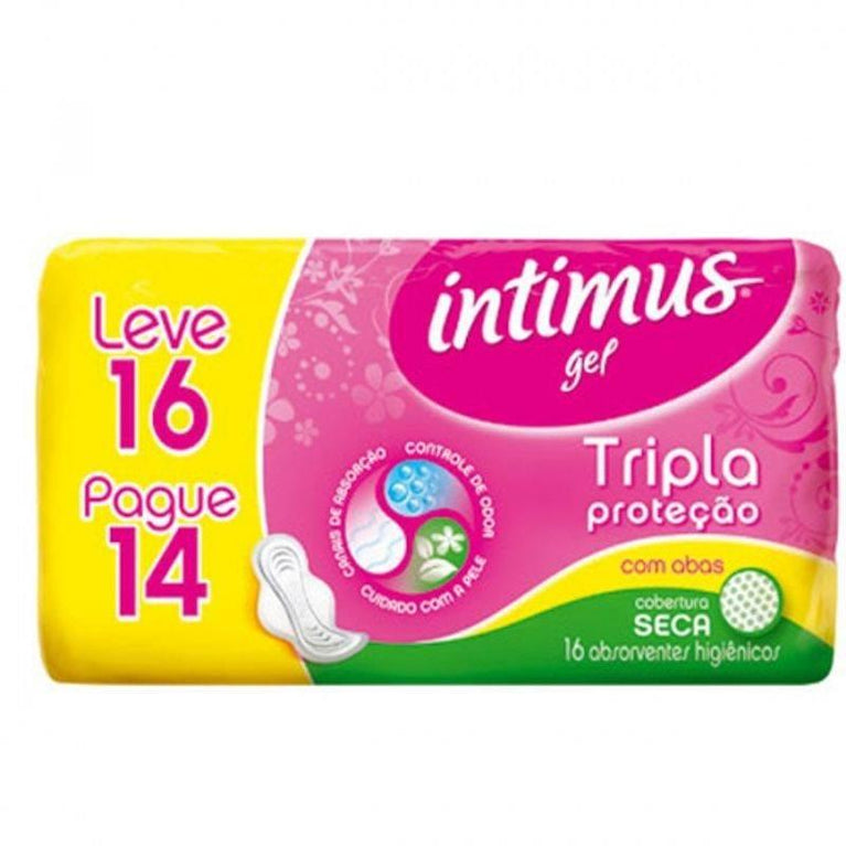 Absorvente Intimus gel tripla protecao seca com abas Leve 16un. Pague 14un. - Drogaria Poupa Centro