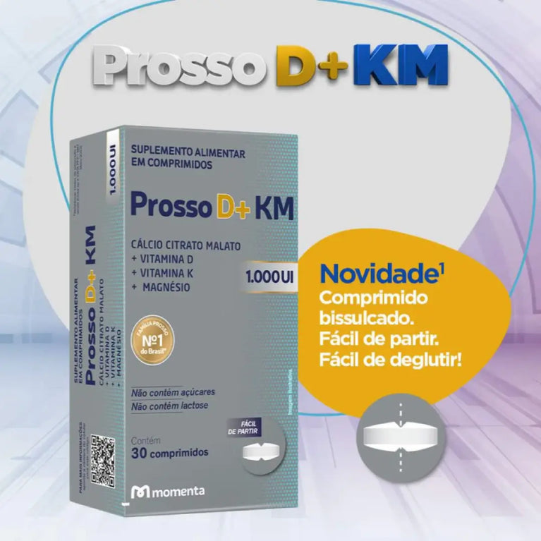 Cálcio Prosso D+ Km MDK 1000Ui C/30 Cpr