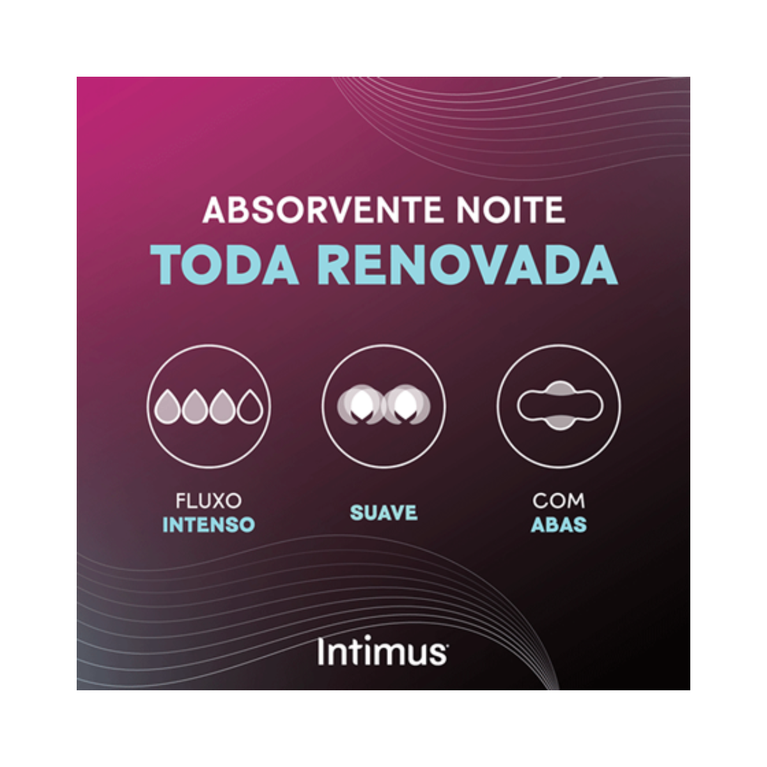 KIT COM 3 Absorvente Intimus Noturno Cobertura Seca Com Abas 30 un