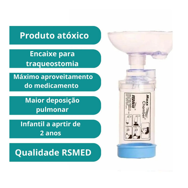 Espaçador Maxx Chamber Infantil e Adulto para Inalação