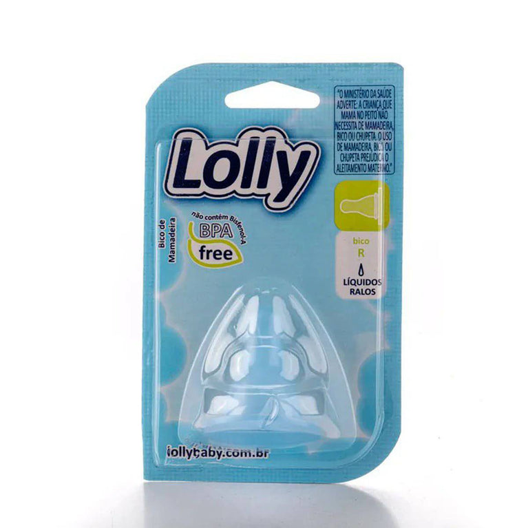 Bico De Mamadeira Lolly De Silicone Redondo Azul