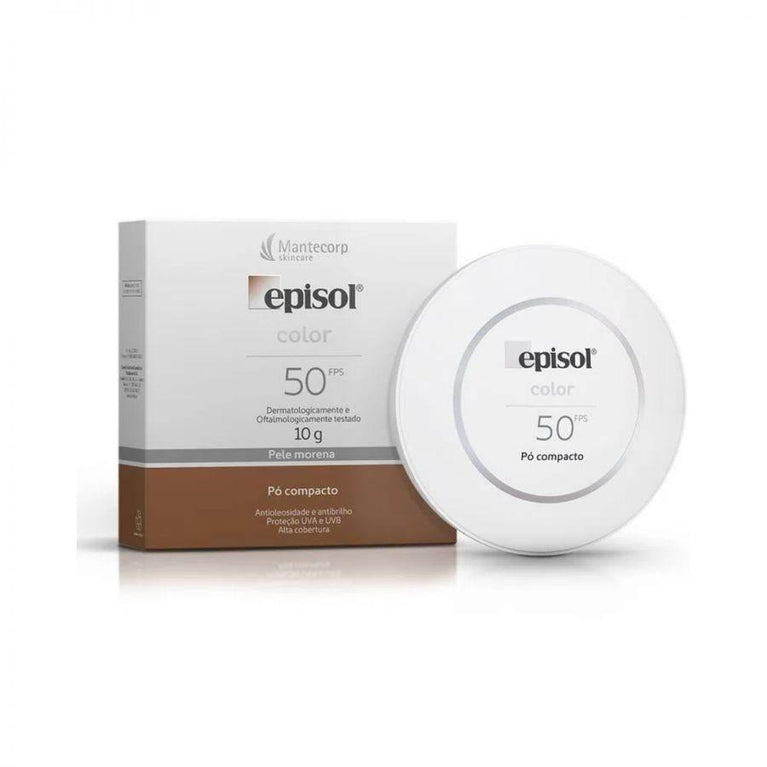 Pó Compacto Protetor Solar Episol Tom 3 Médio FPS50 10g - Drogaria Poupa Centro