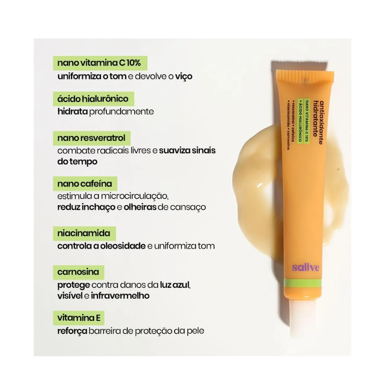 Sallve Antioxidante Hidratante 35G Nano Vit C 10% Ác Hialurônico