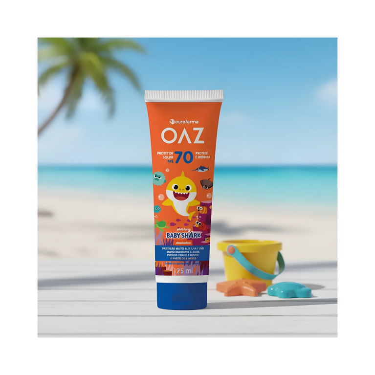 Protetor Solar Infantil Baby Shark FPS 70 Eurofarma 125ml