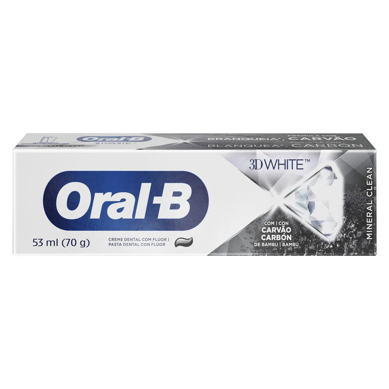 Creme Dental Oral-B 3D White Mineral Clean Carvão de Bambu 70g