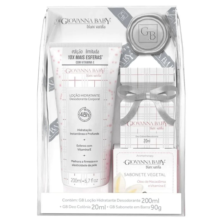 Kit Giovanna Baby - Loção Hidratante 200ml, Colônia 30ml, Sabonete 90g - Blanc Vanilla