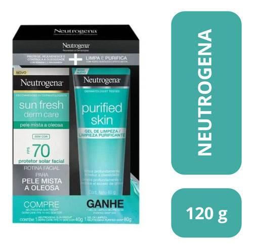 Kit Facial Protetor Solar Sun Fresh Derm Care Fps 70 Sem Cor 40g E Gel De Limpeza Purified Skin 60g Neutrogena - Drogaria Poupa Centro