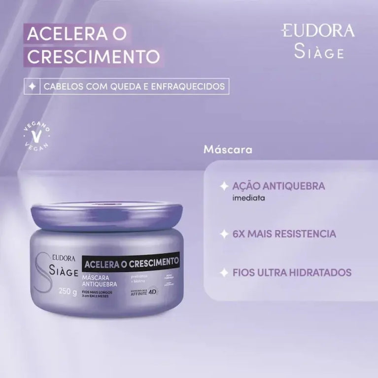 Eudora Siage Mascara Capilar Acelera Crescimento 250G