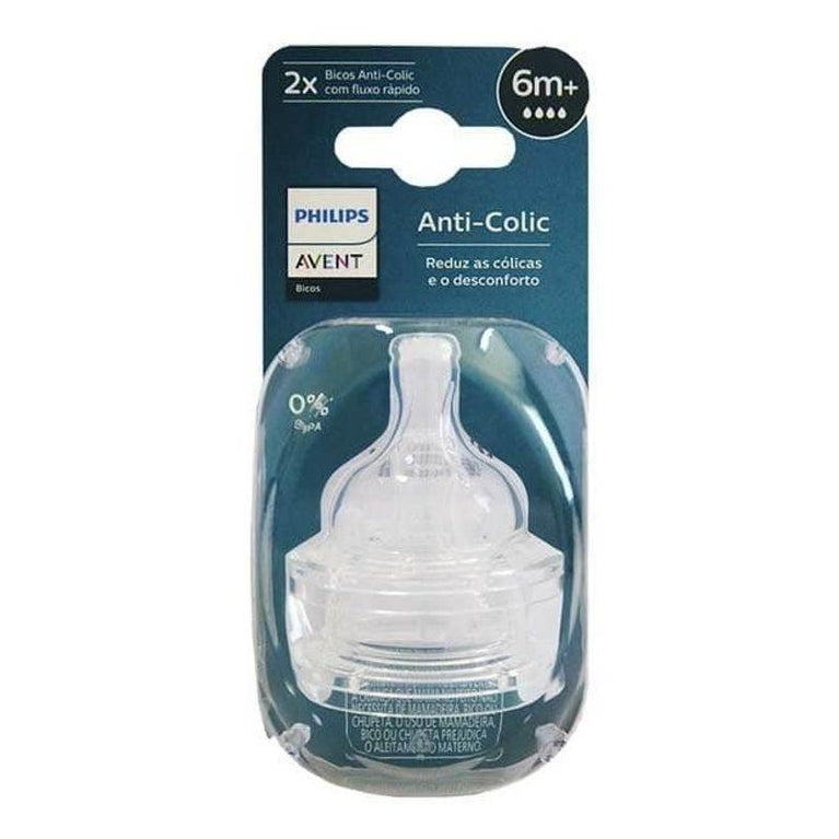 Bico Mamadeira Avent Anticolica 3.0 C/2 T4 - 6M+ - Drogaria Poupa Centro