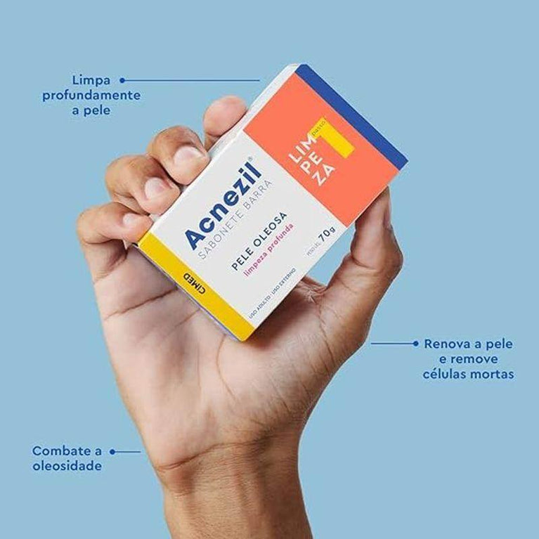 Acnezil Sabonete Barra Pele Oleosa 70G - Drogaria Poupa Centro