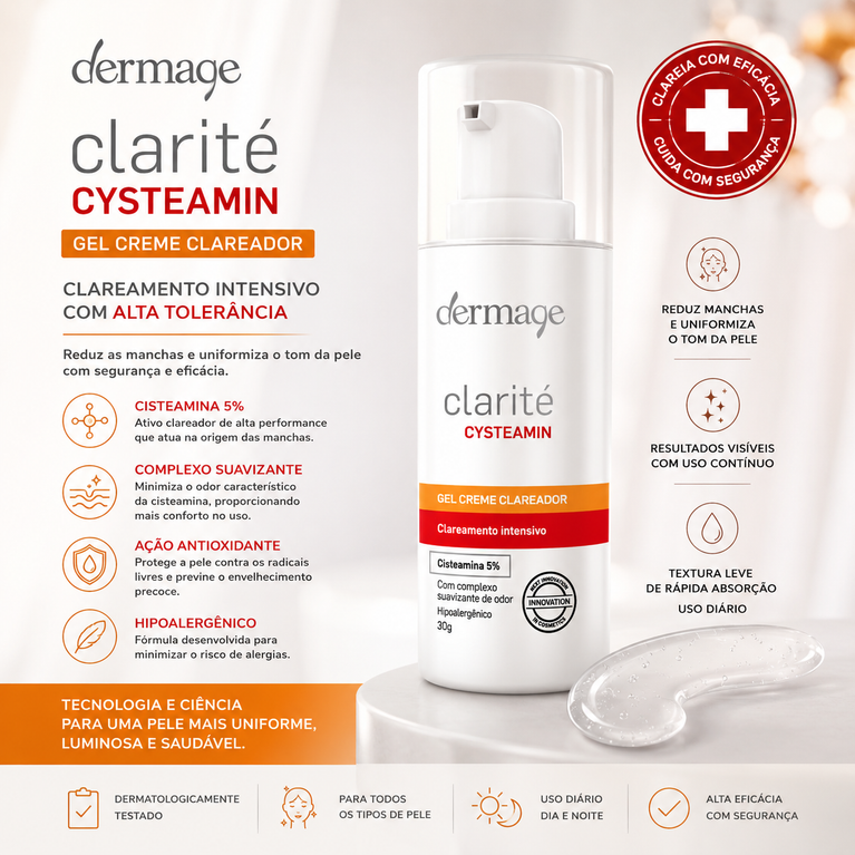 Gel Creme Clareador Dermage Clarité Cysteamin 30g