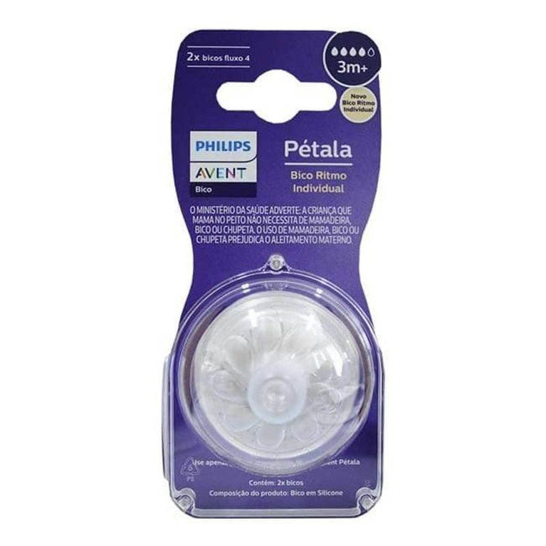 Bico Mamadeira Avent Petala 3.0 C/2 T4 - 3M+ - Drogaria Poupa Centro