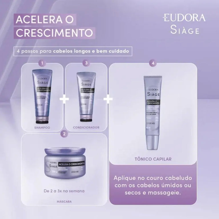 Eudora Siage Mascara Capilar Acelera Crescimento 250G