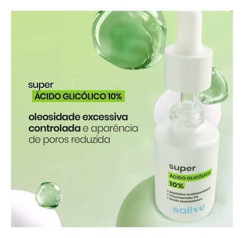 Sallve Super Sérum Ácido Glicólico 10% 30ml - Drogaria Poupa Centro