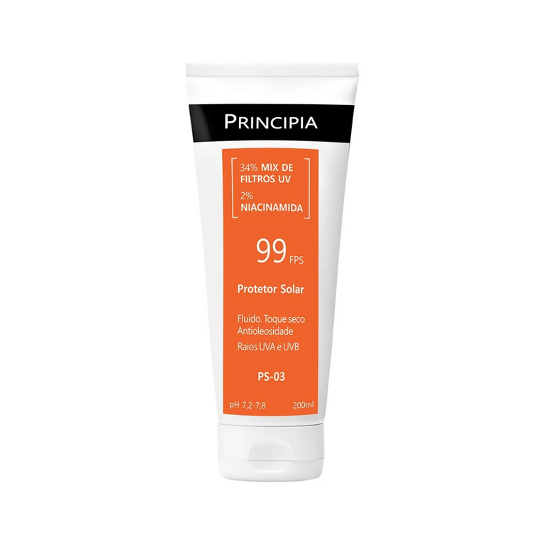 Principia Protetor Solar Corporal 34% Mix de Filtros Uv + 2% Niacinamida Fps 99 Ps-03 com 200ml