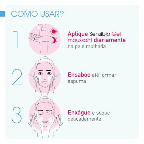 Gel De Limpeza Facial Sensibio Gel Moussant Micelar 500ml - Drogaria Poupa Centro