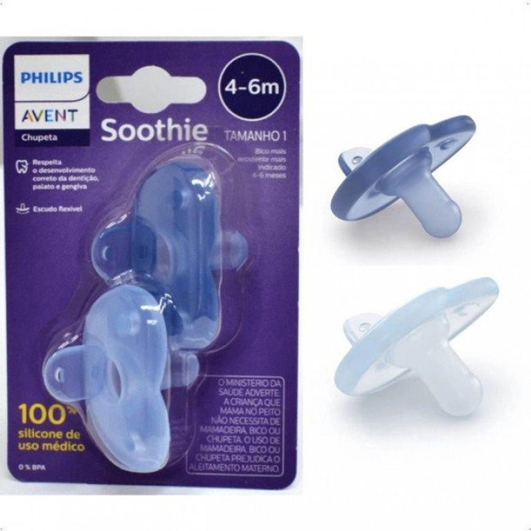 Chupeta Avent Soothie 4-6 Meses Azul C/2 - Drogaria Poupa Centro
