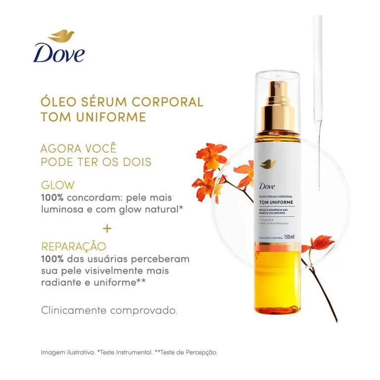 Óleo Sérum Corporal Dove Tom Uniforme Spray 150ml