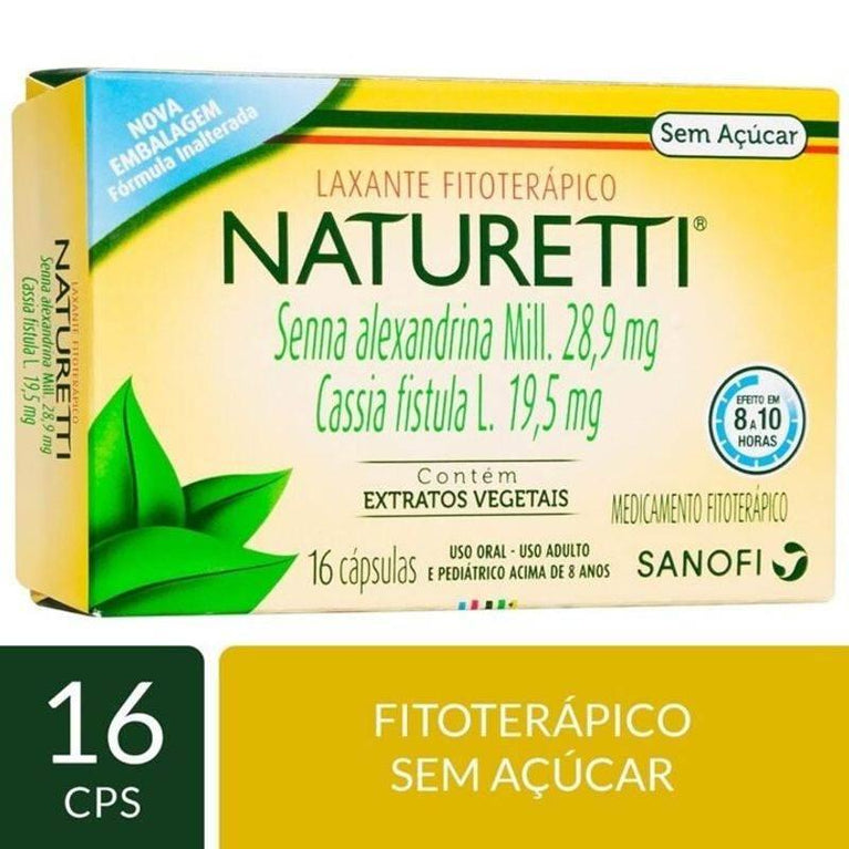 Regulador intestinal Naturetti Extratos Vegetais Sem Açúcar 16 cápsulas Naturetti - Drogaria Poupa Centro