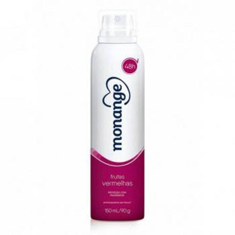 Desodorante Feminino Monange Hidratacao Nutritiva frutas vermelhas, aerossol 90mL - Drogaria Poupa Centro