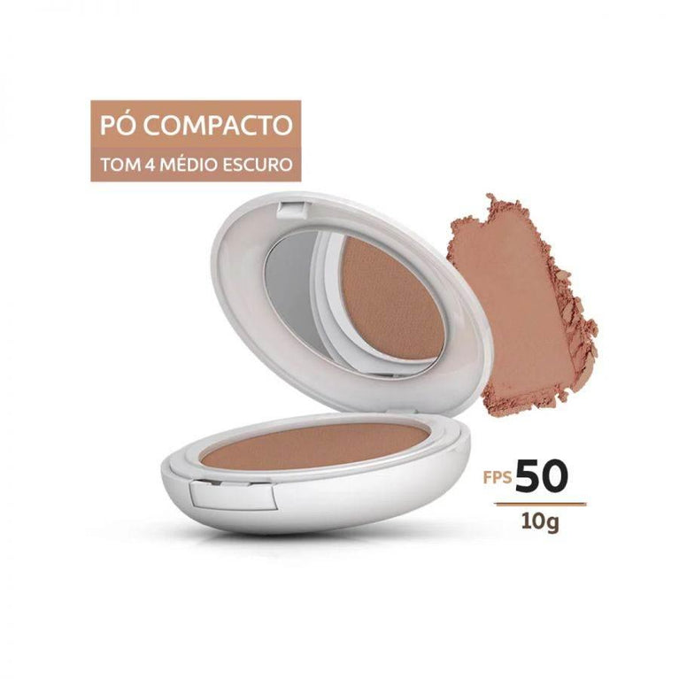 Pó Compacto Protetor Solar Episol Tom 4 Médio Escuro FPS50 10g - Drogaria Poupa Centro