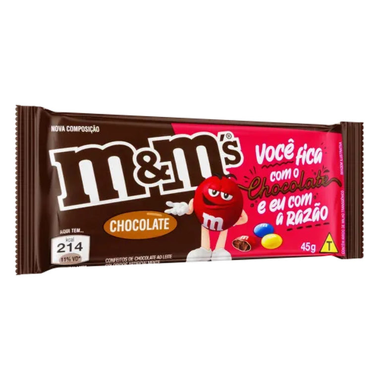 Confeito de Chocolate ao Leite M&M's Pacote 45g